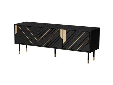 Fernsehschrank Mountain 150 Tv - Lowboard schwarz/gold 154 x 55 x 40 cm