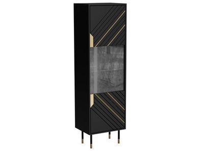 Vitrine Mountain Vitrinenschrank schwarz/gold 54 x 180 x 40 cm