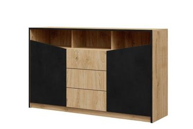 Kommode Aston - 3 Sideboard ewige Eiche / schwarz
