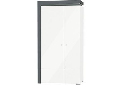 Kleiderschrank THEA-White WHS-2 Schrank 2 türiger Wohnzimmerschrank Led