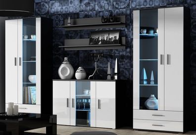 Moderne Wohnwand SOHO 10 mit LED Beleuchtung