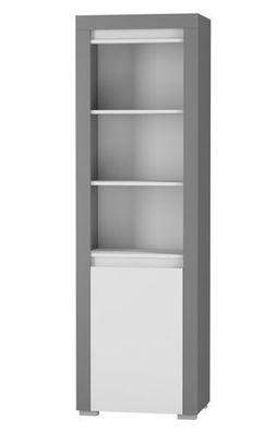 Vitrine 60 cm Alabama ABW-2 mit 2 Glasboden Wohnzimmer Schrank Vitrinenschrank