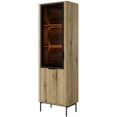 Vitrine Wilson A - Moderne Eleganz mit LED-Beleuchtung in Eiche Evoke