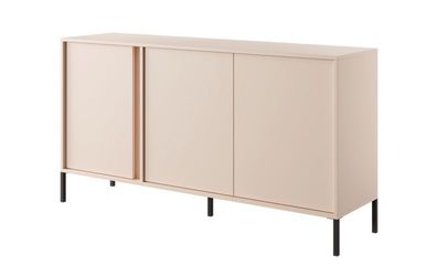 Kommode 153x81x39,5 cm DAST B Sideboard 3 Türen Schrank Wohnzimmerschrank Beige