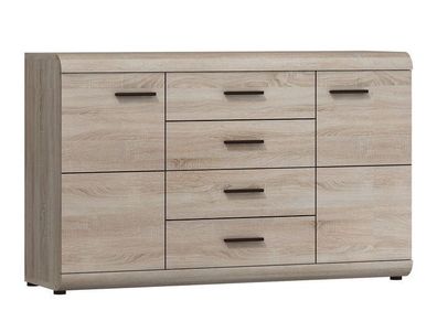 Kommode LINK, Wohnzimmerschrank, Sideboard mit 2 Türen und 4 Schubladen 140 Breit
