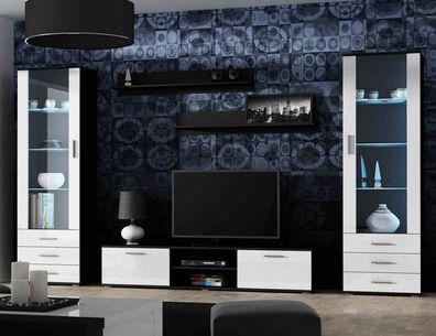 Moderne Wohnwand SOHO 4 mit LED-Beleuchtung