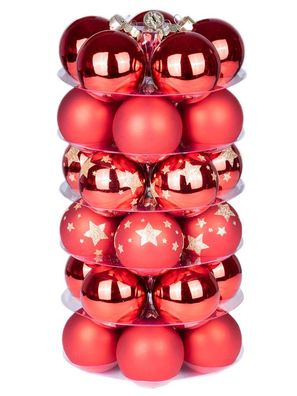 Weihnachtskugeln 30 Stk 6cm Merry Red Inge-Glas