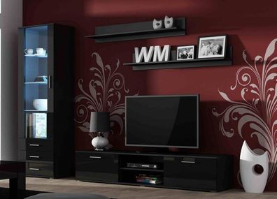 Moderne Wohnwand SOHO 1 mit LED-Beleuchtung