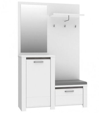 Garderobe Brugia BUGD01 Dielengarderobe Spiegel Flurgarderobe 3 Kleiderhaken