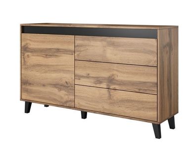 Kommode Sideboard Nord Skandinavish Möbel mit 3 Schubladen, 1 Tür