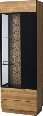 Vitrine rechts Mosaic 11 Vitrinenschrank Eiche Massivholz frontenHo Gebürstet