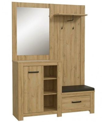 Garderobe Havanna HVND03 Dielengarderobe Spiegel Flurgarderobe 3 Kleiderhaken