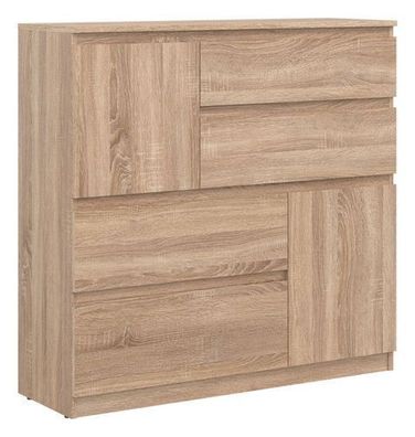 Kommode 75x105x35 cm REMI RM06 mit 2 Türen 4 Schubladen Sonoma Eiche