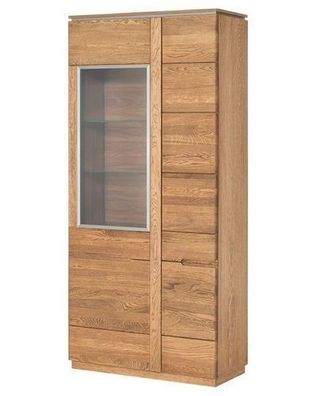 Vitrine Montenegro 12 Vitrinenschrank Eiche Holzfurnier Massivholz (ohne Beleuchtung)
