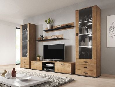 Wohnwand SOHO 4 mit LED-Beleuchtung - Moderner Wohnzimmerschrank