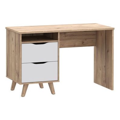 Schreibtisch 120 cm Vankka VNKB121-L25 Helle Eiche/Weiß