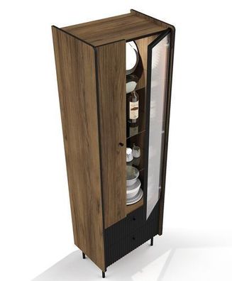 Vitrine Prestigo P3 Vitrinenschrank 59x191x40 cm Schrank Wohnzimmerschrank 2 Türen