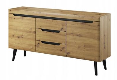Kommode Sideboard NORDI in Skandinavische Stil Artisan Eiche