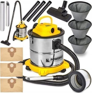 Aschesauger Kaminsauger Staubsauger mit Motor 2000 W mit HEPA Filter mit 4 Rollen