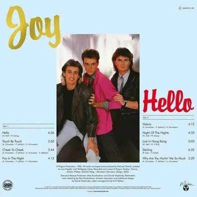 Joy-1986«Hello»+ with poster 60x60cm(LP, GOLD Vinyl] Neu