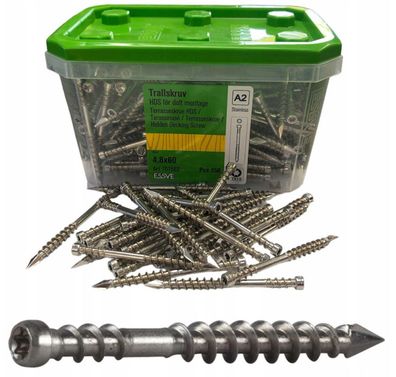 ESSVE HDS Terrassenschrauben A2 Edelstahl verdeckte Montage 4,8 x 60 mm 250 St