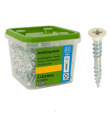 ESSVE Möbelschrauben mit farbigen Schraubenköpfen 4,2 x 28 mm 250 Stk