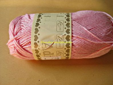 50 g Adina 100% Baumwolle Lauflänge ca 125m Lauflänge rosa Nr 10