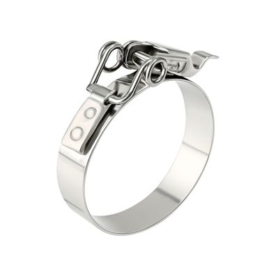 Schnellverschluss-Spannschelle Edelstahl mit Federbügel 20mm breit / (Durchmesser (i