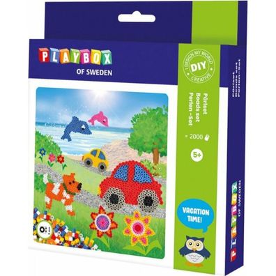 Playbox Bügelperlenset Hunde, Autos, Delfine und Blumen 2000Stück