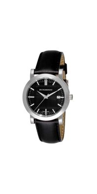 Burberry Heritage Damenuhr Lederarmband silber schwarz