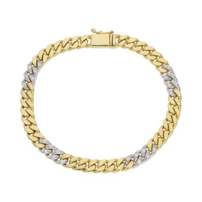 Diamanten Armband massiv Gold 750 Bicolor Second Hand 25326109 getragen, wie neu