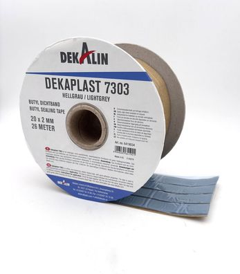 Dekalin Dekaplast Butyl Dichtband 20x2mm hellgrau 26 Meter