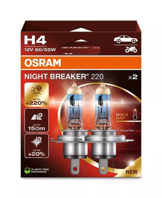 OSRAM H4 NightBreaker220 % 2erSet 12V