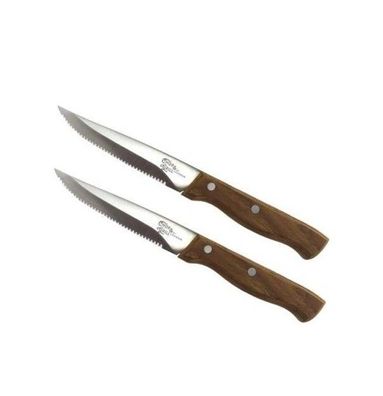 Steakmesser Set 2-tlg. Messer aus Edelstahl mit Holzgriff ca. 22 cm Kombi