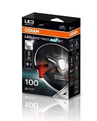 Osram LED Fahrradlicht Set BIKE RACE 100 vorne & hinten