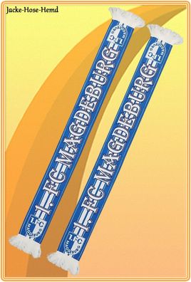 Schal Fanschal 1. FC Magdeburg Wendeschal Logo Blau Weiß Wappen Gr. 14x120cm NEU