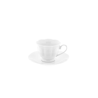 12-teiliges Mokkatassen-Set aus hochwertigem Porzellan - 90 ml, Weiß