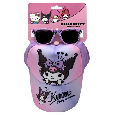 Hello Kitty & Kuromi Kinder-Set – Cap & Sonnenbrille 53 cm mit UV-Schutz