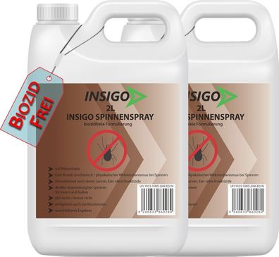 INSIGO 2x2L Anti Spinnenspray Mittel Schutz Abwehr vertreiben gegen Spinnen frei ex