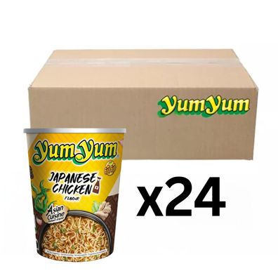 24er-Pack YumYum Instantnudeln Japanese Chicken Shoyu Cup 70g