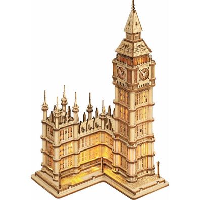 Robotime Rolife Beleuchtetes 3D Holzpuzzle Big Ben 220 Teile