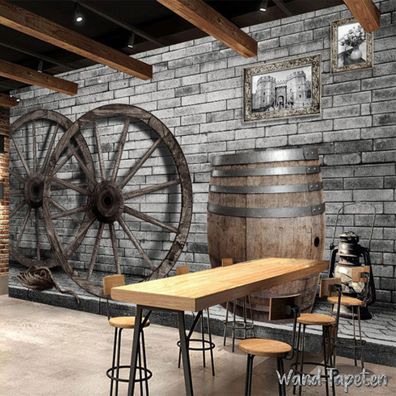 Vlies Fototapete Wandtapete Wandbilder Wandbild mit hölzernem Radstangen 4145