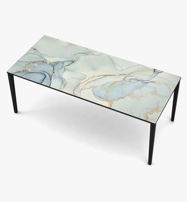 Tischfolie Marmor blau gold Bubblefree selbstklebend Folie