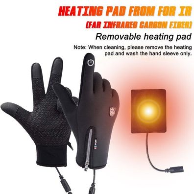 USB Akku Winter Warm Beheizte Handschuhe Motorrad Elektrische Heizhandschuhe DE