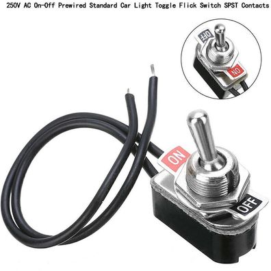 Top Kippschalter wasserdicht 250V 6A 12mm Ein Aus mit Kabel Auto KFZ ER