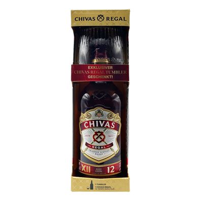 Chivas Regal Blended Whiskey 12 Jahre, 40% Vol. 0,7 l + 1 Whisky Tumbler