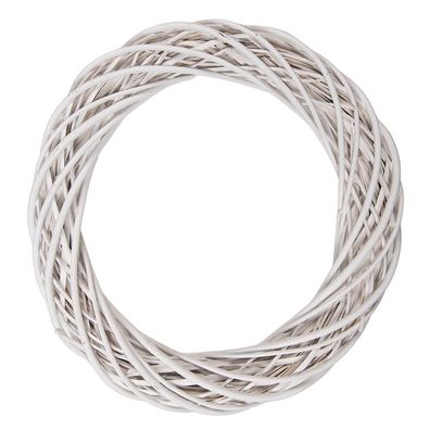 Clayre & Eef Kranz Ø 50x9 cm Weiß Rattan (Gr. Ø 50x9 cm)