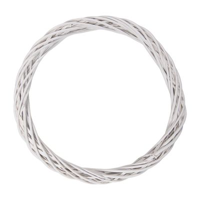Clayre & Eef Kranz Ø 50x5 cm Weiß Rattan (Gr. Ø 50x5 cm)