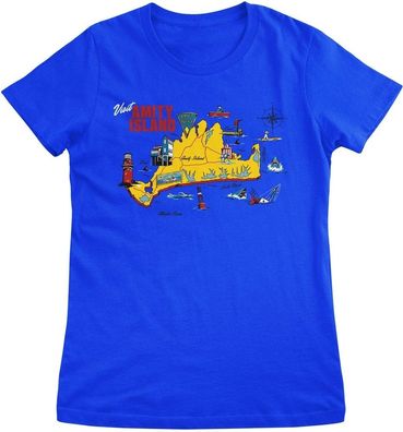 Jaws Damen T-Shirt Amity Island Map Girly Tee UV-5-JAWS026
