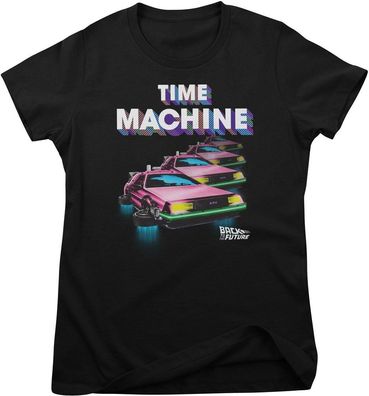 Back to the Future Damen T-Shirt-Colorful Time Machine Girly Tee UV-5-BTTF015